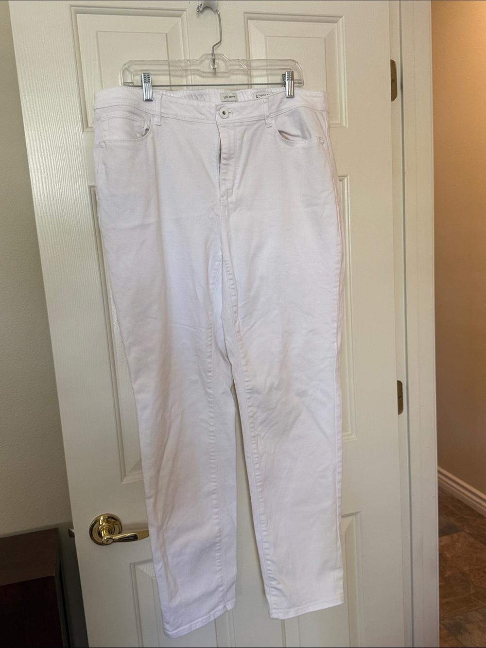 J. Jill White Straight-Leg Stretch Jeans - Tall